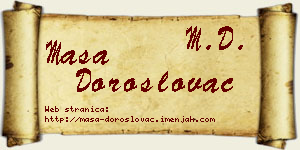 Maša Doroslovac vizit kartica
